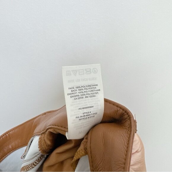 ARITZIA WILFRED Womens 2 The Melina Pant High Waisted Vegan Leather Cognac - Picture 11 of 15